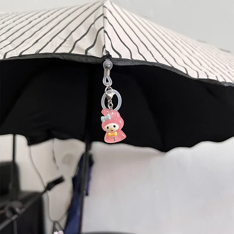 Sanrio Hello Kitty Cinnamoroll Umbrella Pendant My Melody Pompom Puri New Cute Cartoon Creative Key Chain Resin Pendant Gifts