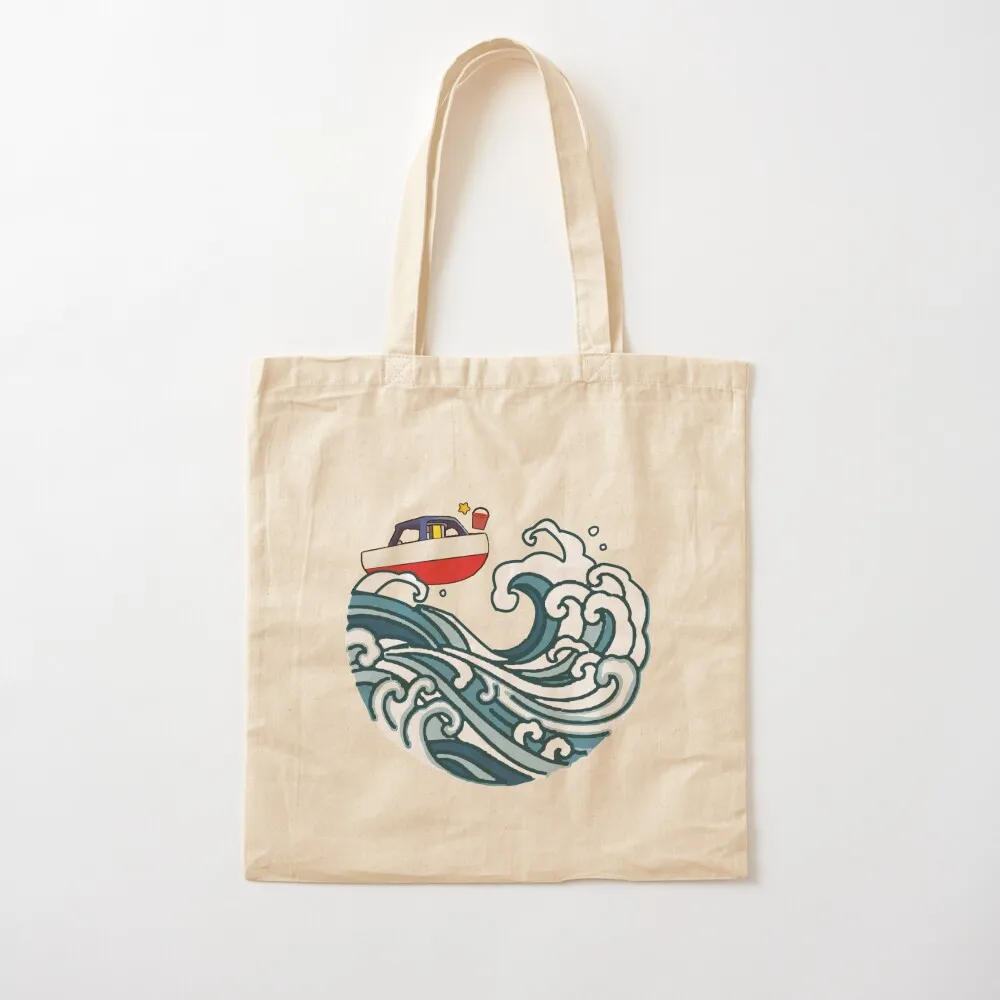 

boat on big wave Tote Bag hand bag ladies ecological bags shopper bag women canvas
