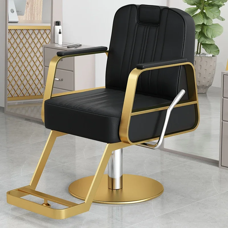 European Style Barber Chairs Simple Leather Art Hairdressing Chairs Modern Salon Furniture Beauty Salon Chair Lift Swivel Chair