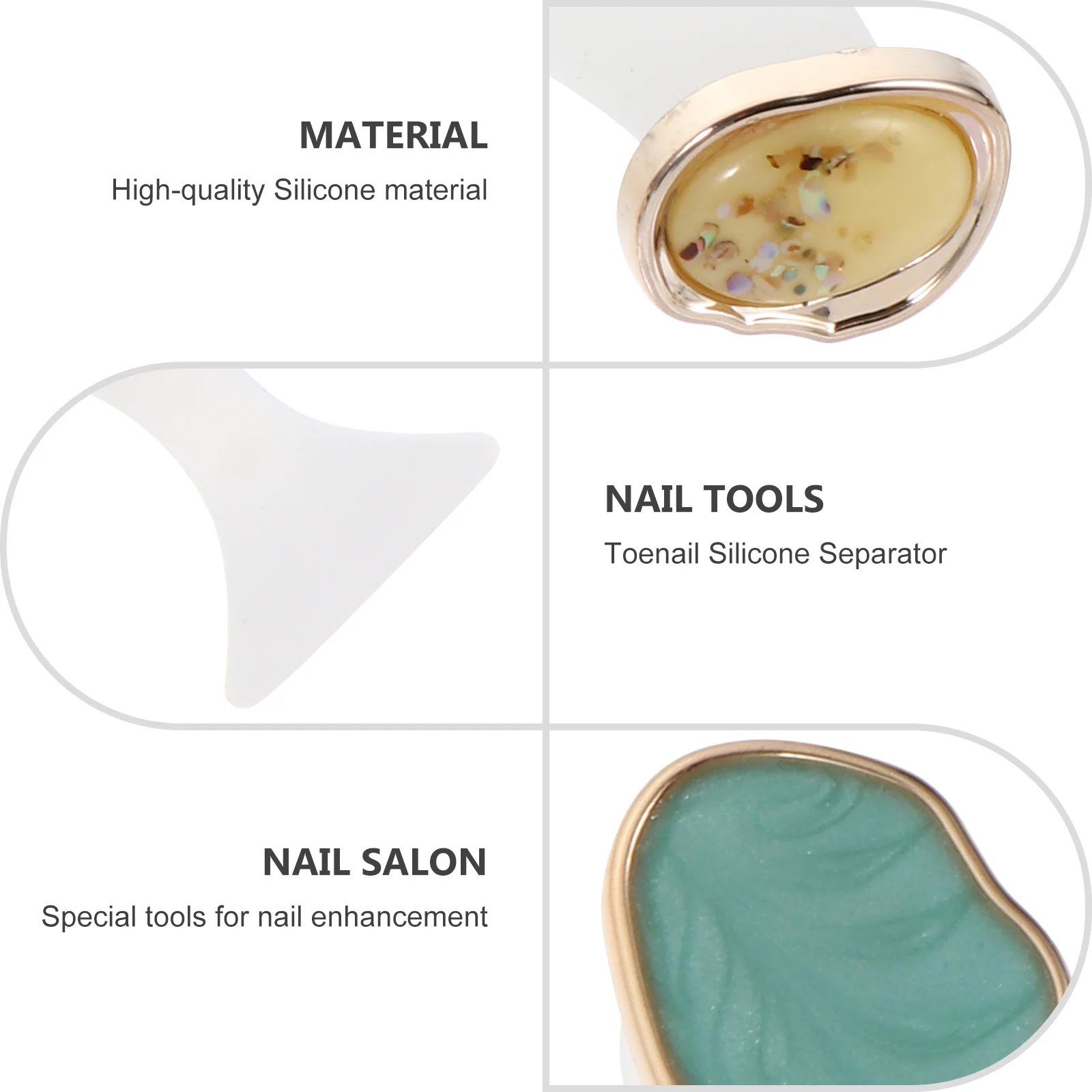 

8Pcs Silicone Toe Divider Comfortable Manicure Tool Nail Art Toe Separator Pedicure Equipment Manicure Supply Nail Art Tool