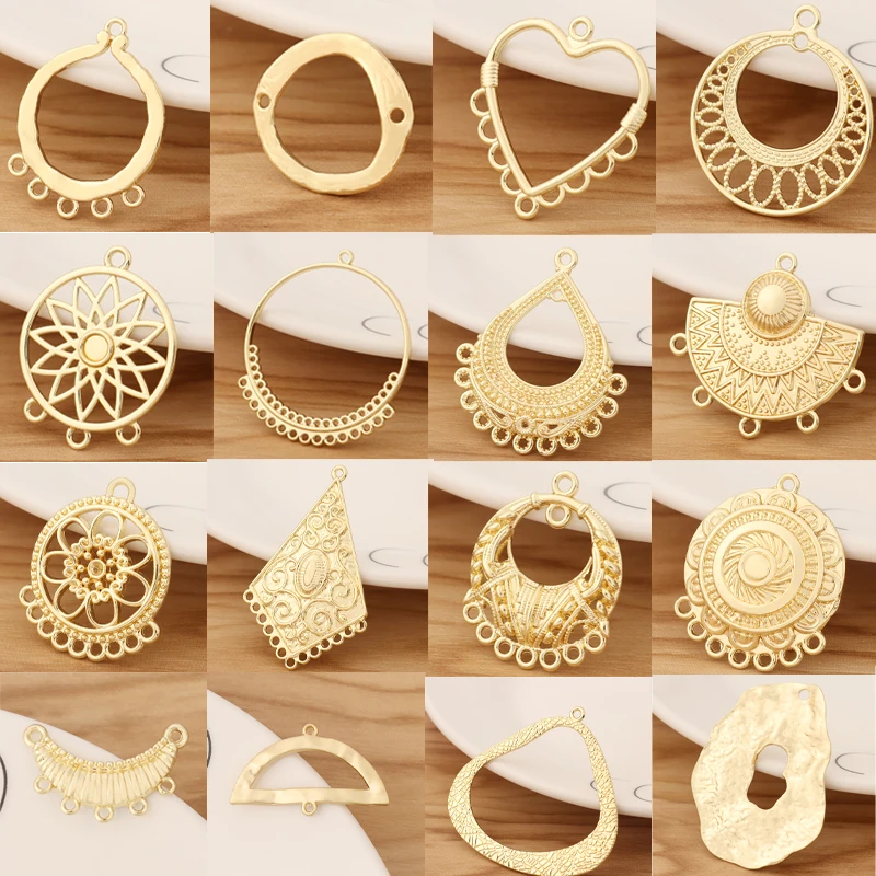 10 Pieces Gold Color Water Drop Chandelier Multi Strand Connectors Charms Pendants For DIY Earrings Necklace Jewellery Making