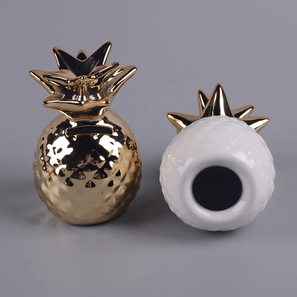 

White Pineapple Bank Goldene Ananas Aufbewahrung Kleine Decorative Design Spardose Deko Mit Deckel Delicate Decoration