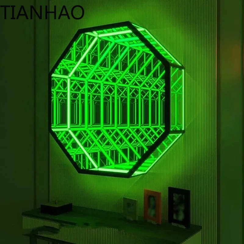 Modern Design Smart Tunnel LED Wall Light Waterproof Infinity 3D with Mirror