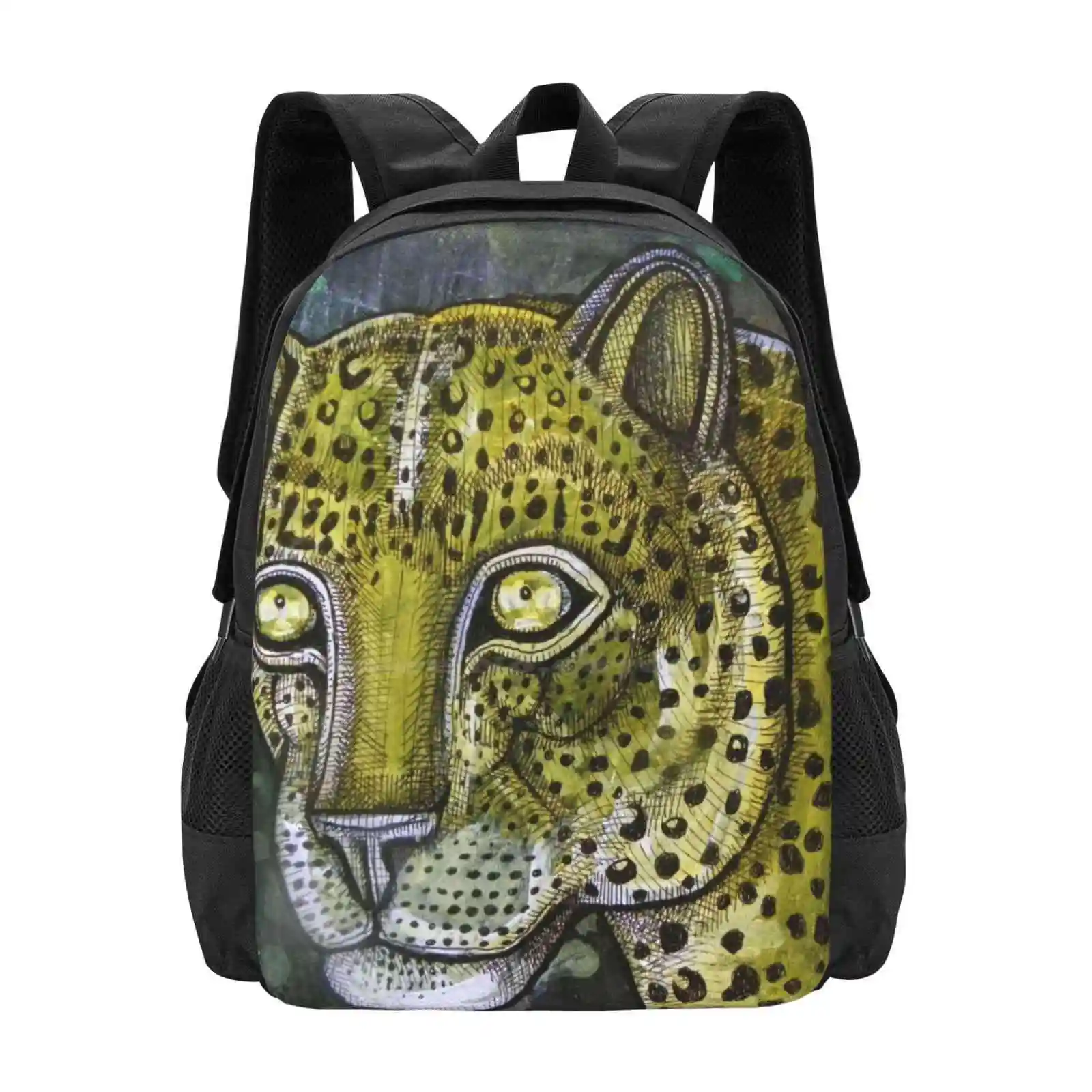 Hunting Leopard Hot Sale Schoolbag Backpack Fashion Bags Leopard Big Cat Feline Wildlife Animal Lynnette Shelley