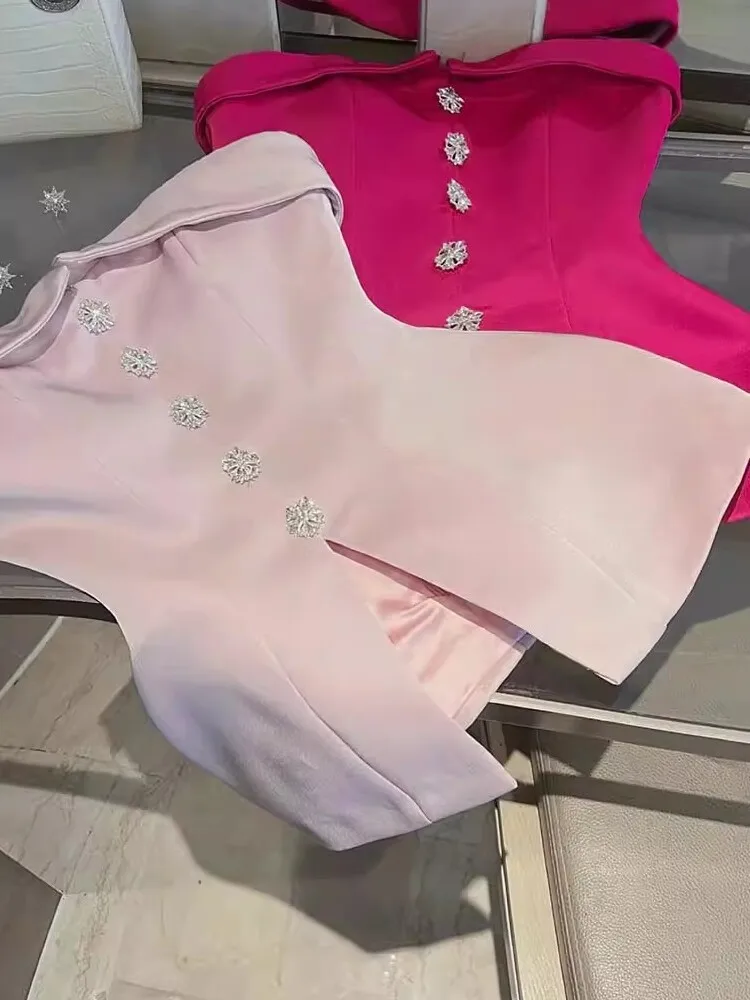 

Sexy Pure Desire Sle Satin Women's Top 2024 New Faion Unique Versatile Strapl Blouse Alluring Ele ential irt