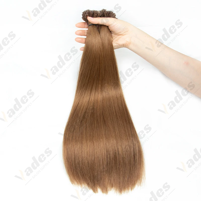 VEDES K تلميح وصلات شعر شعر الإنسان الكيراتين قبل المستعبدين الساخن الانصهار مسمار تلميح Balayage ملحقات مستقيمة حريري طبيعي 50 جرام #4