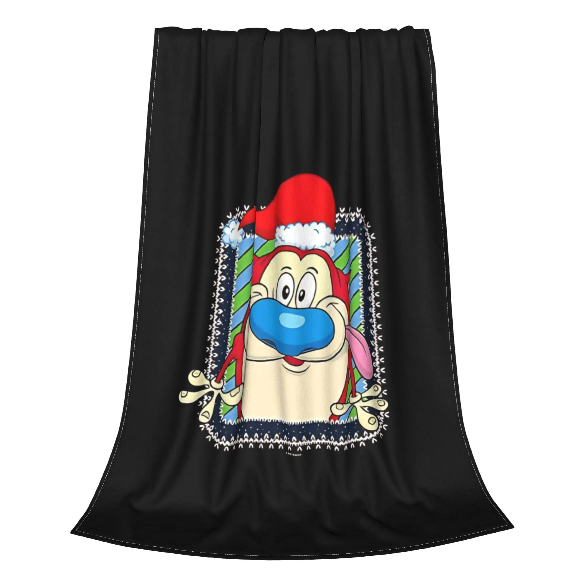 1PC Home Cutecore Cute Retro Funny Ren & Stimpy Blanket Super Cosy Plush Home Living Room Sofa Halloween