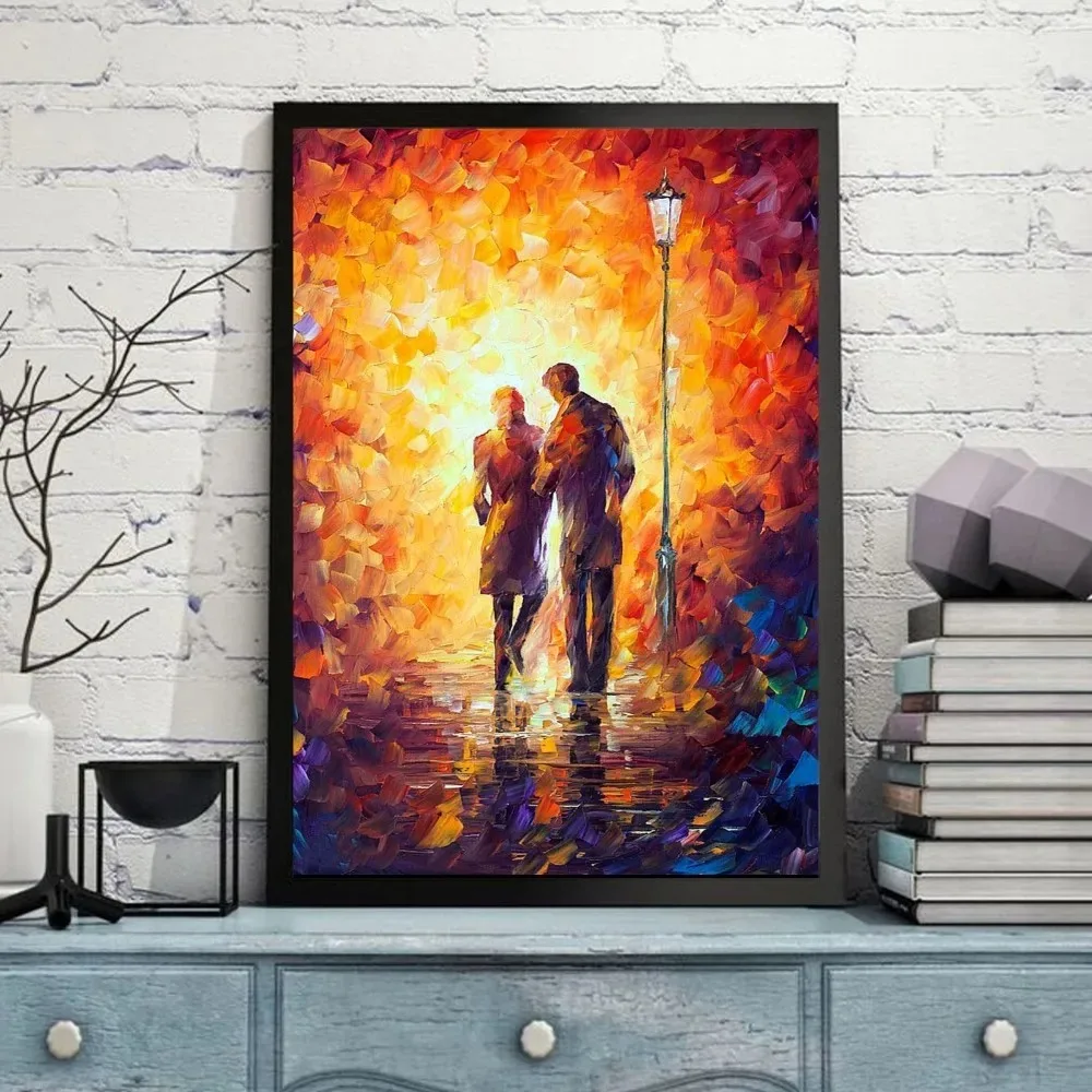 L-leonid Afremov Oils Poster  Art Poster Retro Canvas Paper  Room Bar Cafe Vintage Decorative Painting