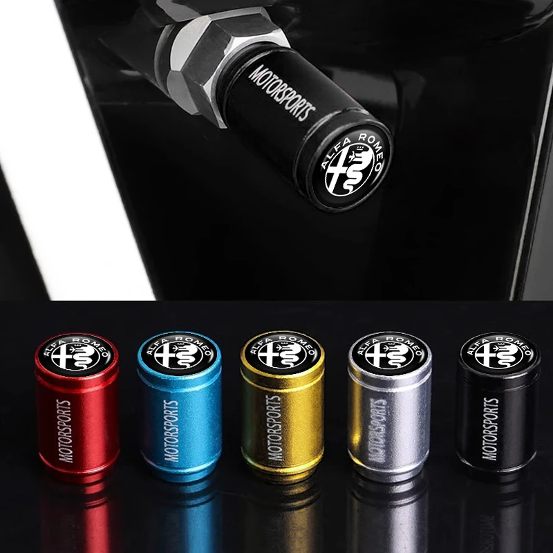 Tampas da válvula do pneu da roda de carro, 4 unidades, haste do aro do pneu, à prova de poeira, para alfa romeo 159 giulietta giulia 147 mito 156 stelvio volante