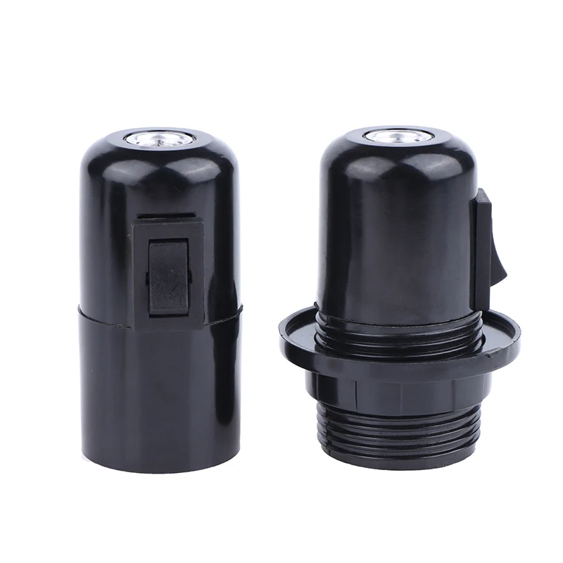 E27 Bakelite+Metal Self-locking Light Body With Zipper Switch Lamp Base E27 Full Tooth Half Tooth Lamp Holder With Push Button