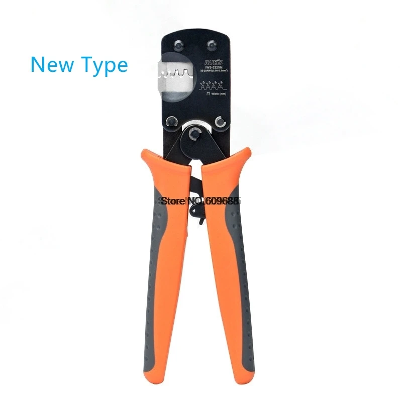 IWISS IWS-3220 Ratchet Crimping Plier Hand Crimper Tools for Narrow-pitch Connector Pins Crimp Range 0.03-0.5mm2 (AWG: 32-20)