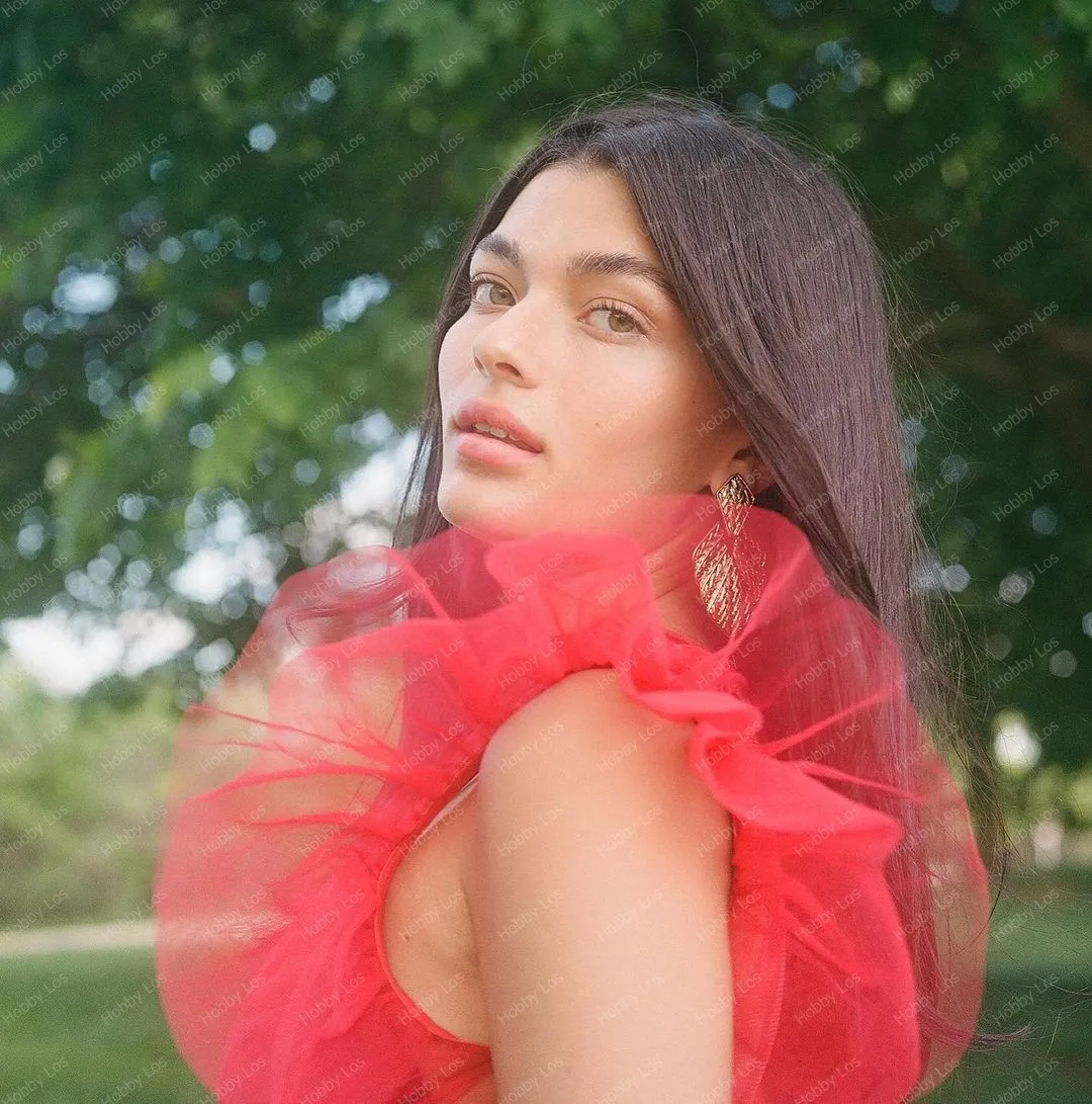 Encantador longo vermelho tule vestidos inchado ombro criss cruz em camadas babados em camadas brithday vestido de festa para sessão de fotos