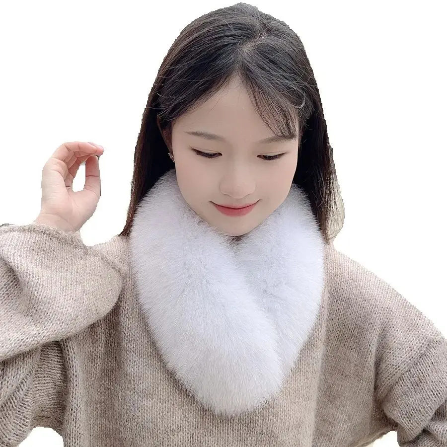 

Чжан Юиниин Двусторонний шарф из лисьего меха, ношенный в Интернете знаменитости - зимний меховой шарф для девочек из натурального меха, который идит