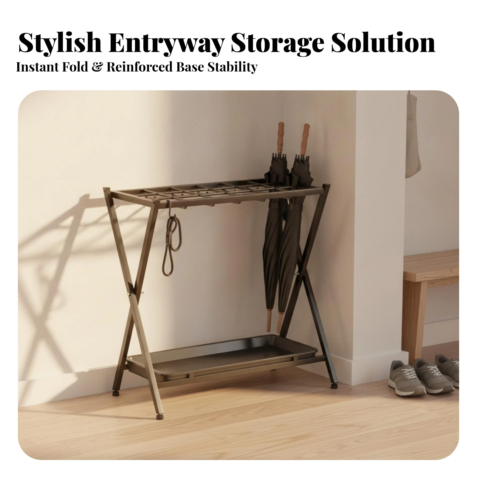 Umbrella Stand Entryway Umbrella Holder Furniture Metal Large for Office, Foyer
