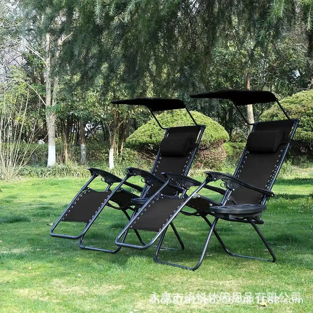 Lunch Break Office Lazy Back Chair Folding Portable Sitting and Lying Double Use with Awning