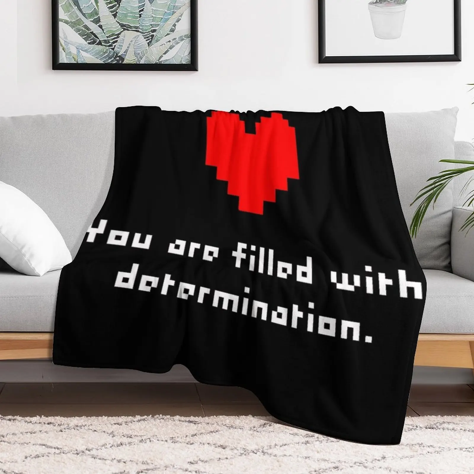 Undertale You Are Filled With Determination Throw Blanket Multi-Purpose Decorative Throw Shaggy Designers Blankets