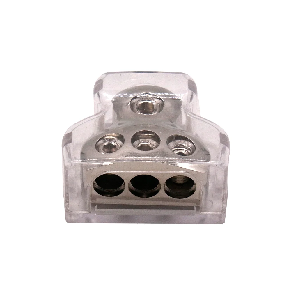 

Car Audio Power Distributor Socket 1*2GA In-3*4GA Out Power Socket Zinc Alloy Car Power Distribution Module