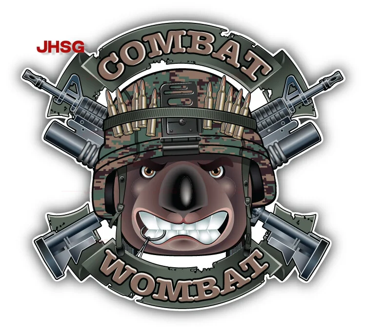 

Combat Wombat Military Dog Head Car Bumper Stickers - Car Window Bumper Exterior Decoration Stickers