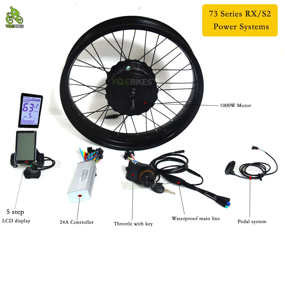 

YQEBIKES Ebike Rear Motor Kit 48V1500W 2000W Fat EBike Electric Bike Power System 73 S2 ZX Conversion Kit Bicicleta Electrica