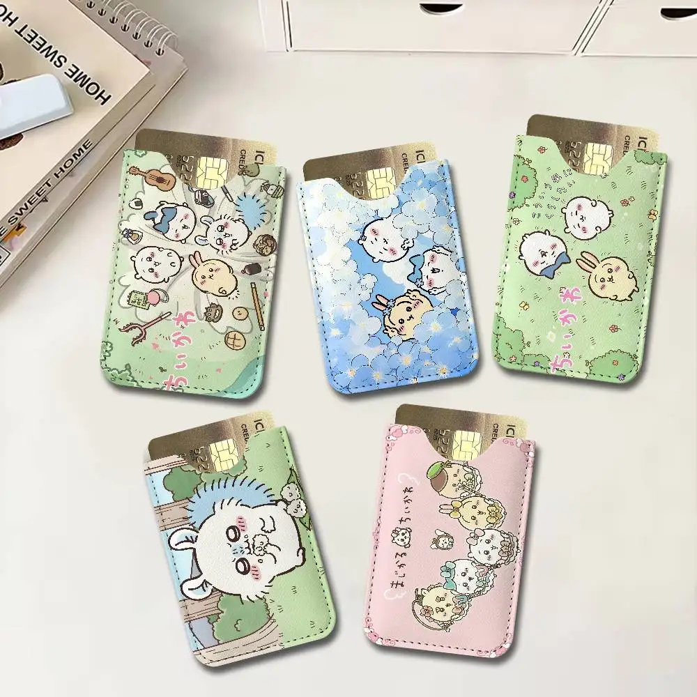 Cartoon C-Chiikawas Creative Printed with Leather Protective Case Business Portable Letter Pattern Leather Credit Bags