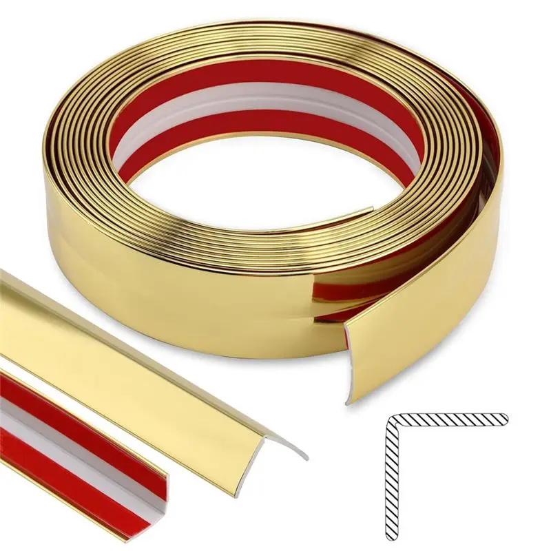 ABTU-Shiny Multifunctional Molding Trim, Peel And Stick Inside Outside Corner Guards For Wall Table Edge Door Frame