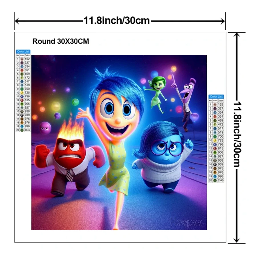 Fantasy Inside Out 2 Disney Movie Full Diamond Painting Art Riley And The Emotions Cartoon Cross Stitch Embroidery Room Decor