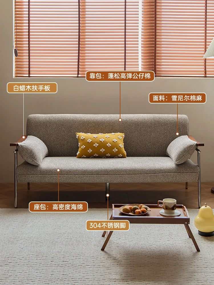 ศิลปะผ้ายุคกลางที่ทันสมัยเรียบง่ายอพาร์ทเมนต์ขนาดเล็กห้องใต้หลังคาดูเพล็กซ์อพาร์ทเมนท์เตียงและอาหารเช้าเก้าอี้โซฟาคู่