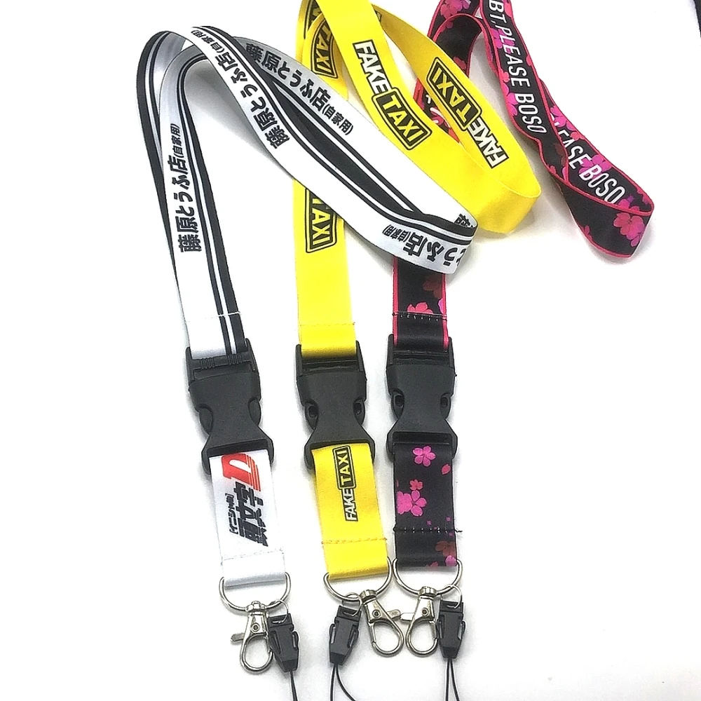 JDM Racing Style Key Lanyard Cell Phone Work ID Card Holder Hanging Neck Keychain Motorcycles Auto Accessories To Friends Gifts