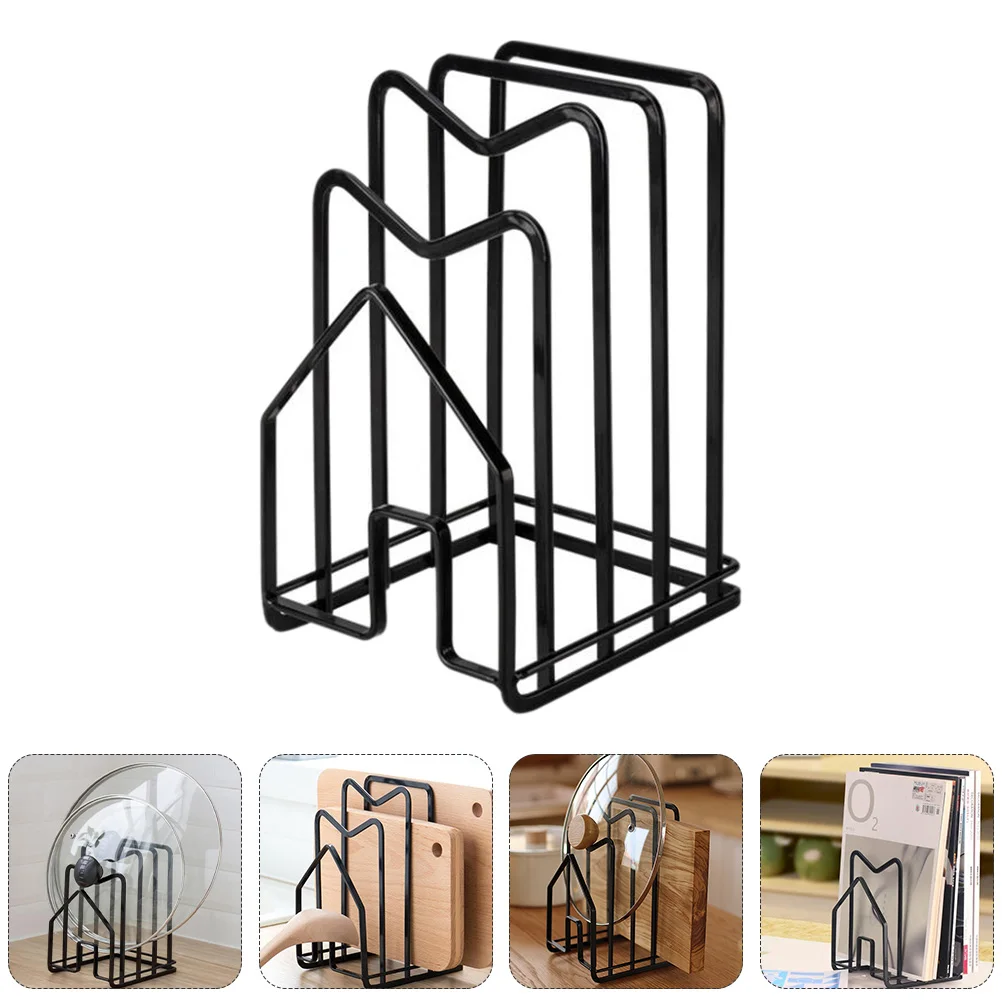 

Pot Lid Rack Cutting Board Storage Kitchen Organizer Bakeware Holder Stainless Steel Premium Groove Design Space Saving Modern