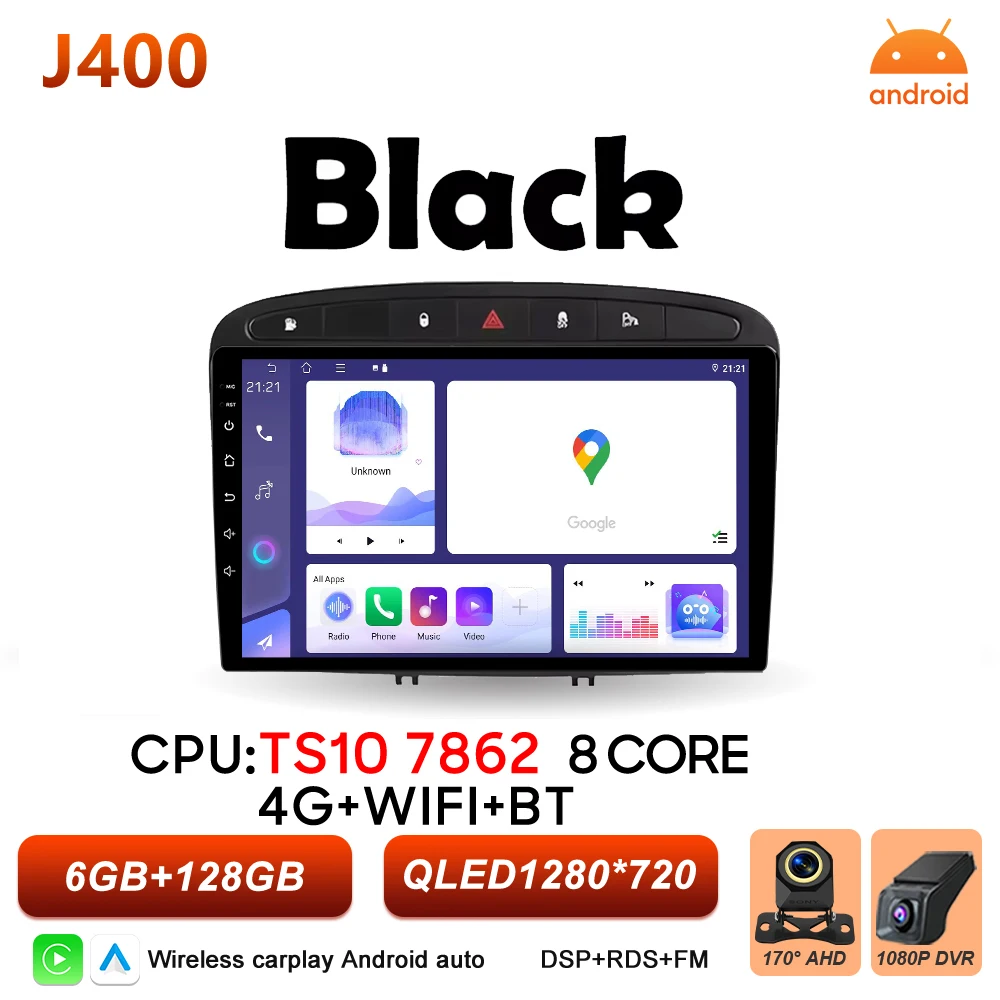 Android 16 autoradio voor Peugeot 308 308SW 408 2007 2008 2009 2010 2011 - 2020 Carplay Video Head Unit Autoradio RSD 2k scherm