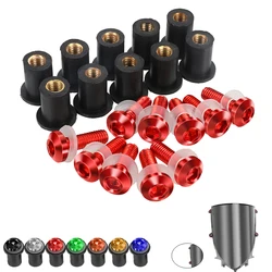 10 Pieces 5MM Motorcycle Windshield Bolt Windscreen Mounting Screw Kit For HONDA CBR1100XX / BLACKBIRD 1997 -2007