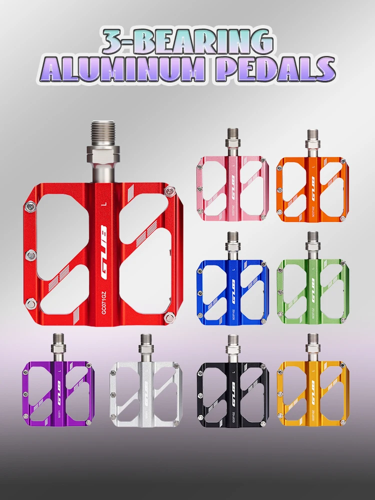 AliExpress NONE Premium Cycling Pedals Alloy Platform Mtb Pedal for Bicycle 3 Bearing 14mm Thread Smooth Rotation Trendy Colors for Young Riders