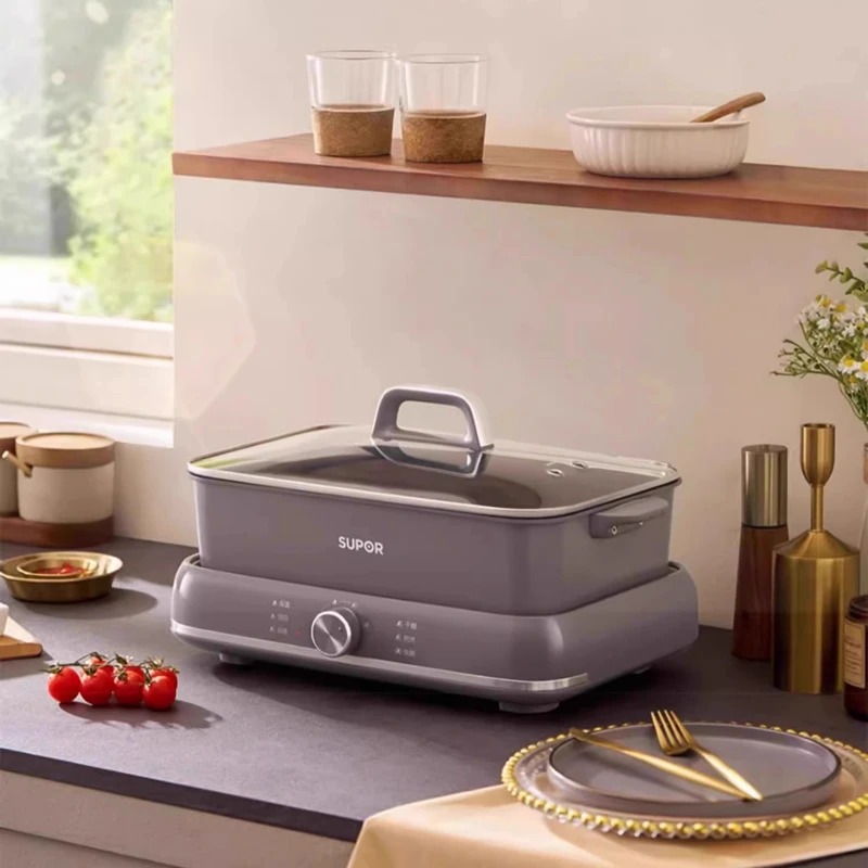 Электрическая горячая кастрюля, многофункциональная кастрюля для приготовления пищи, сплит-тип, барбекю, гриль, рыба, специальная электрическая кастрюля для жарки, жарки, жарки