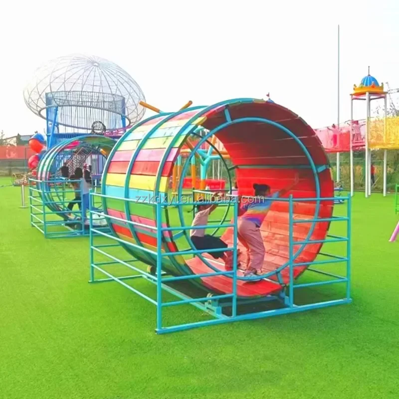 Unpowered Kiddyson Model 2511212 Amusement Park Ride Wooden Treadmill Sports Games Outdoor Parent-child Playground Equipment