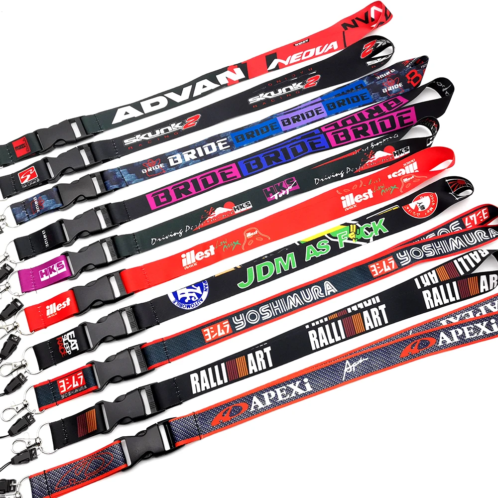 Hot SaleJDM Style Mugen Racing Lanyard Neck Lanyards Keychains Universal For Car Keys Phones hks bride