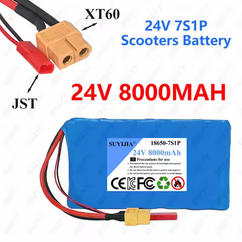 24V 8000mAh scooter battery 7S1P lithium ion battery pack for Small Electric Unicycles Scooters Toys Built-in 18650 battery