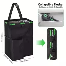 Black Car Waterproof Trash Bag Trash Can Garbage Waste Storage Bin Easy To Fold Large Capacity Can Receive Liquid Collapsible H