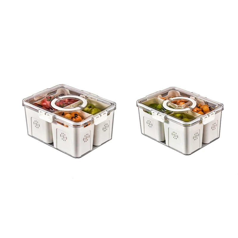 Fruit Tray For Large Picnic Refrigerator Food Storage Transparent Snack Box In Kitchen