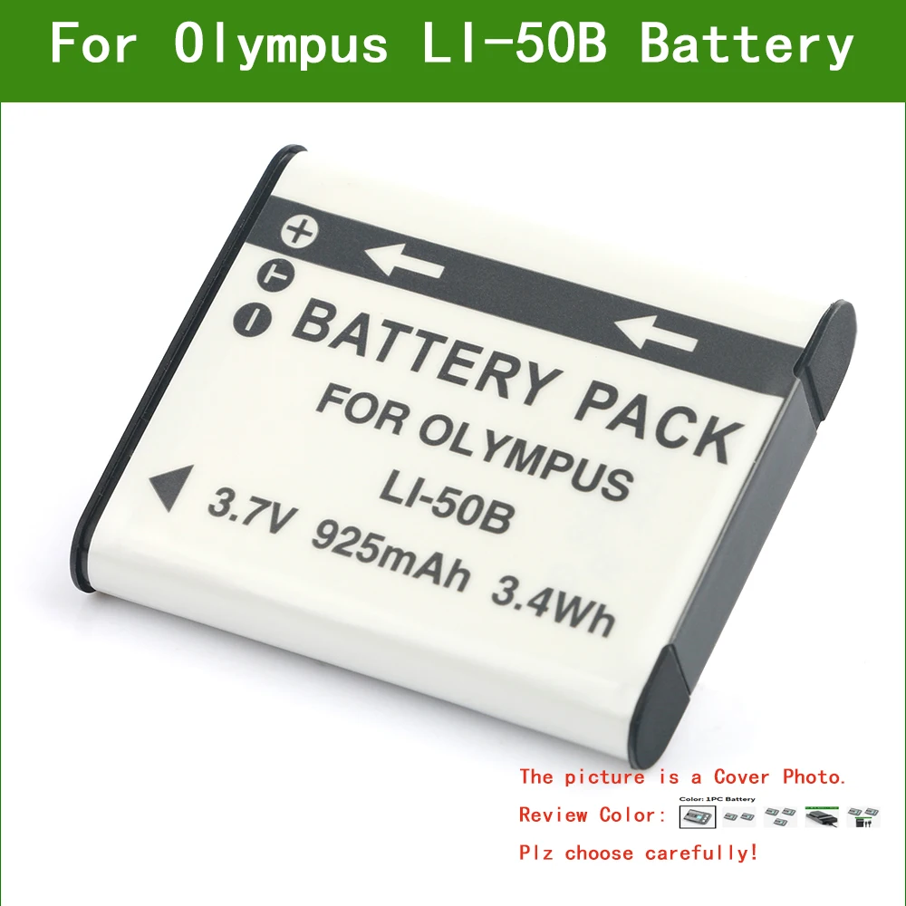 LI-50B LI50B Digital Camera Battery / Charger for Olympus TG-620 TG-630 TG-805 TG-810 TG-820 TG-830 TG-850 TG-860 TG-870 VG-190