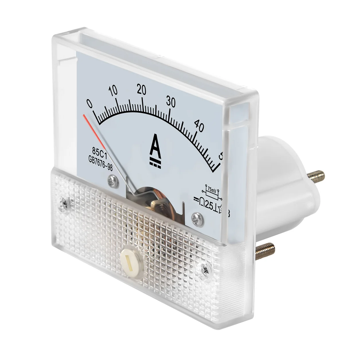 85C1 DC 0-50A Rectangle Analog Panel Ammeter Gauge