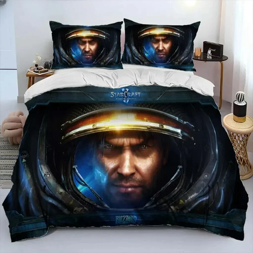 

HD Print Game StarCraft Comforter Printed Bed Set Duvet Cover Pillowcase Bedding Set Bed Linen Sheet Quilt Cover Queen King Size