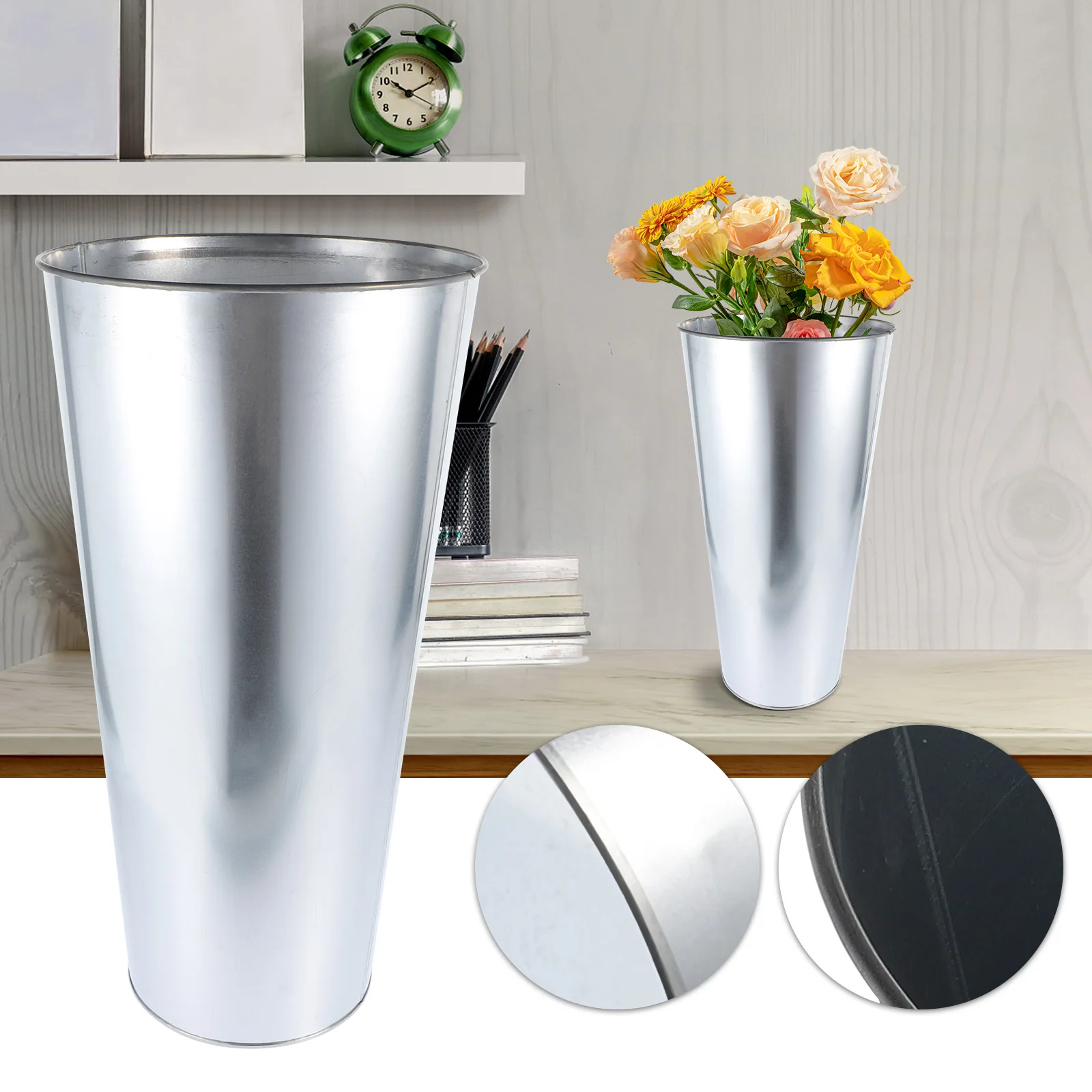 

Style Iron Flower Bucket Vintage Home Decor Vase Decoration Arrangement Decorative Office