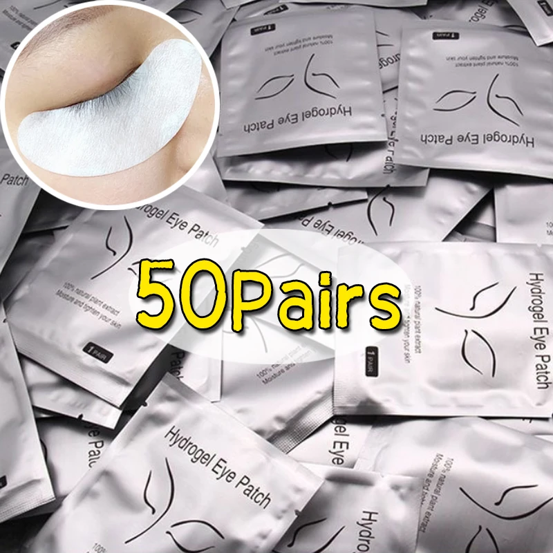 U-shaped Eye Patches Under Eye Pads Makeup 50 Pairs Disposable Grafted Eyelash Patches Tip Stickers Pads Eyelash Extension Tools