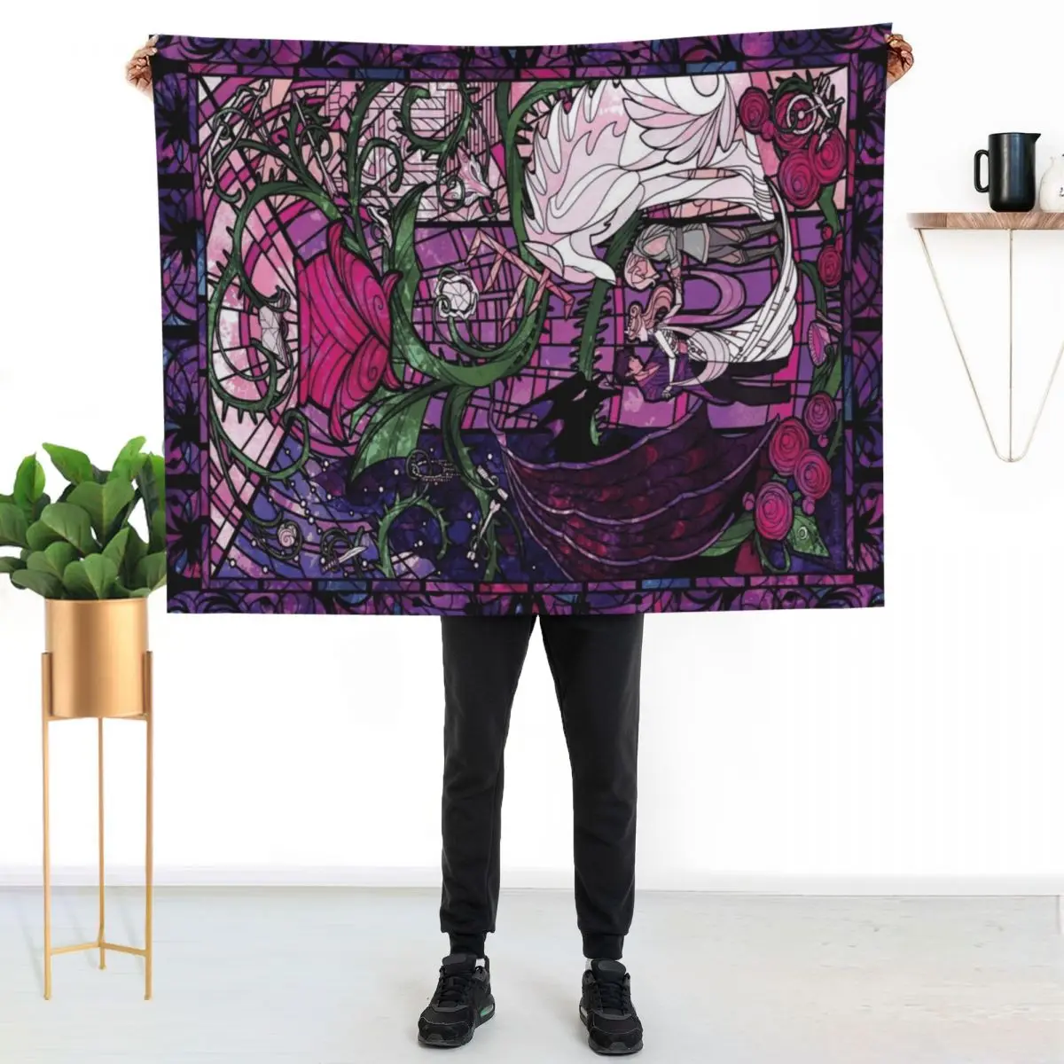 A Court of Thorns and Roses Stained Glass Throw Blanket Blankets For Bed Winter beds Quilt funny gift Summer For Baby Blankets