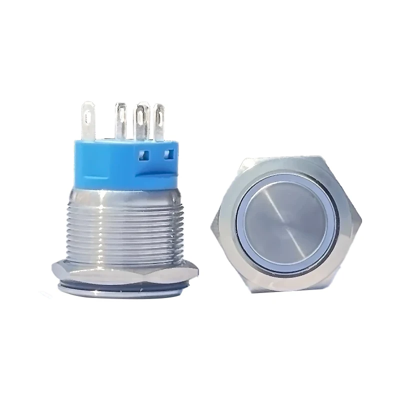 

22mm Round Metal Button Switching Power Supply Led Light Self-Locking Instant Reset Waterproof 5v 12v 24v 110 220v Ip65