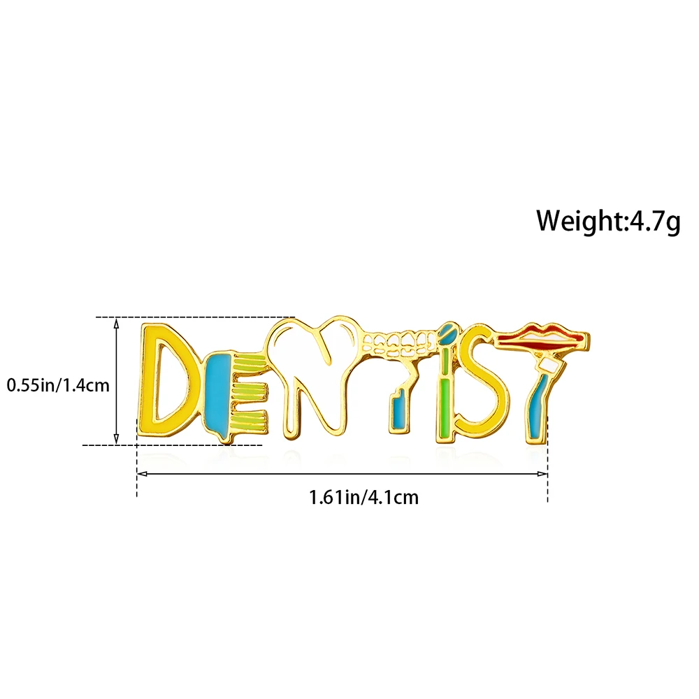 Hanreshe Dentist Enamel Brooch Medical Dental Creative Tooth Pin for Doctor Nurse Backpack Lapel Badge Accessories