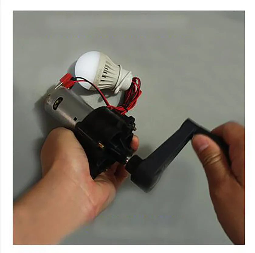 Micro Hand DC Generator 12V24V Metal Gear 555 Motor Electronic Technology DIY Emergency Power Generation