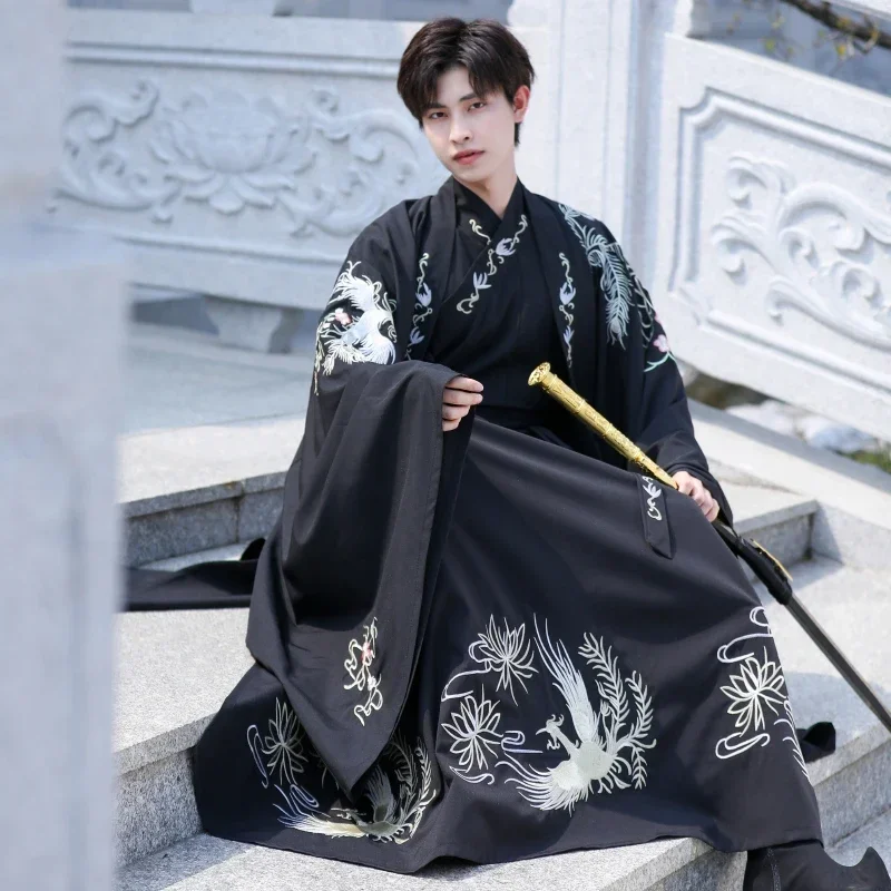 Plus Size 5XL Hanfu Men Ancient Chinese Hanfu Set Male Cosplay Costume Summer Party Hanfu Black Outfit For Men Large Size