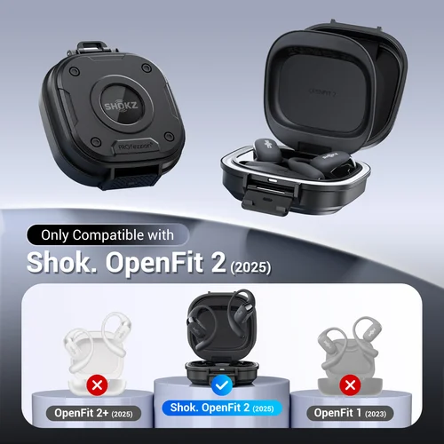 Imagen 2 del producto PROfezzion Durable ABS auriculares funda para SHOKZ OpenFit 2 funda resistente al agua a prueba de caídas OpenFit 2 funda protectora