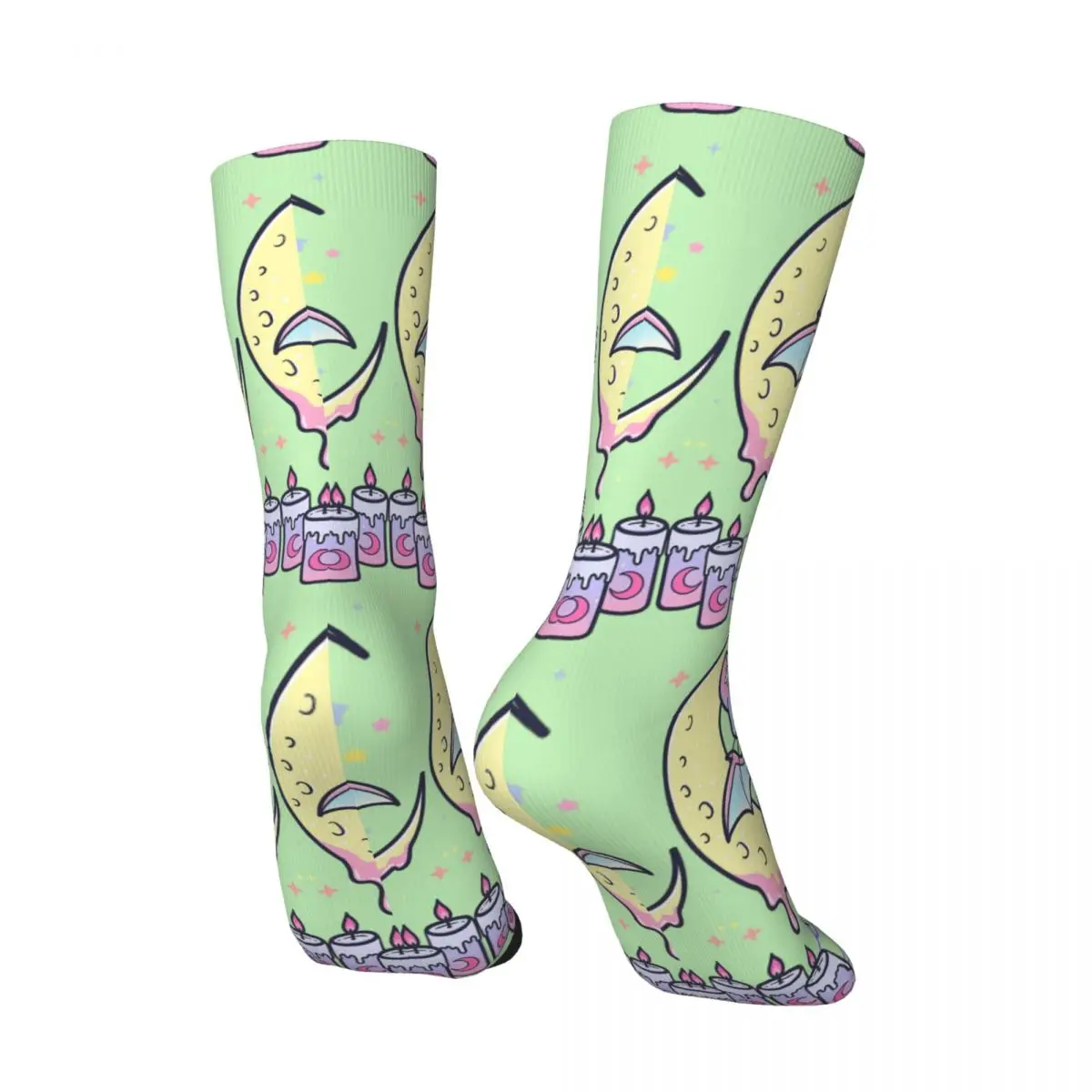 Hip Hop Retro Kawaii Pastel Cute Creepy Occult Cat Crazy Men's compression Socks Unisex Goth Style Street Style Crew Sock